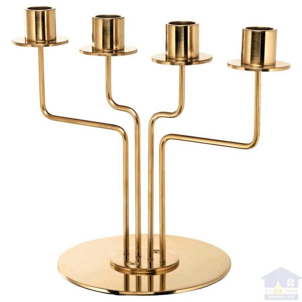 شمعدان-PARLBAND-استیل-طلایی-ایکیا-مایکیاهوم