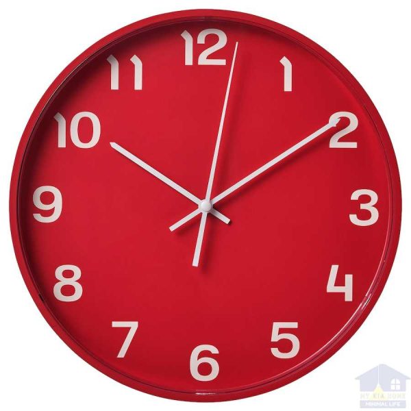 ساعت دیواری ایکیا مدل PLUTTIS رنگ قرمز مایکیاهوم 1