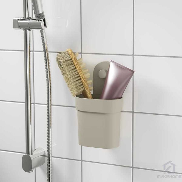 آویز محفظه‌دار چسبی ایکیا مدل OBONAS رنگ بژ مایکیاهوم شاخص