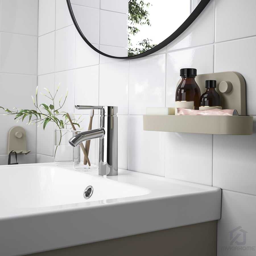 شلف دیواری چسبی ایکیا مدل OBONAS رنگ بژ مایکیاهوم شاخص