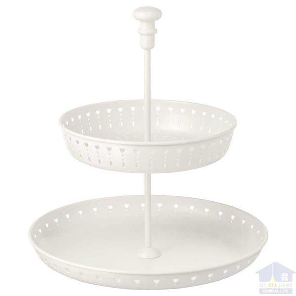 ظرف پذیرایی دو سینی ایکیا مدل GARNERA رنگ سفید مایکیاهوم 1