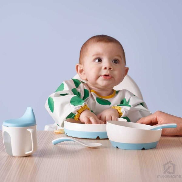 بشقاب و کاسه کودک ایکیا مدل BORJA رنگ آبی مایکیاهوم 12