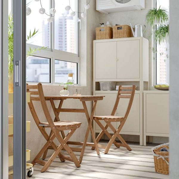 میز و صندلی چوبی تاشو ایکیا مدل ASKHOLMEN قهوه ای تیره مایکیاهوم شاخص