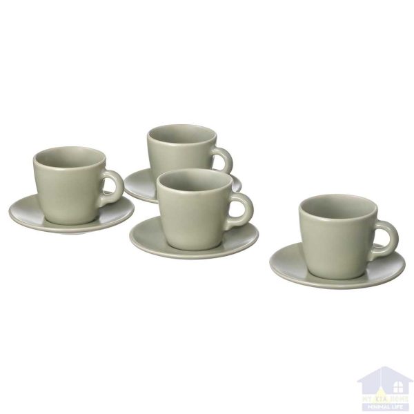 فنجان قهوه خوری ایکیا مدل FARGKLAR رنگ سبز مات مایکیاهوم 1