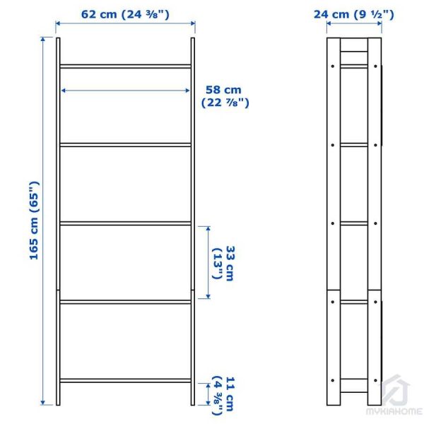 کتابخانه چوبی ایکیا مدل LAIVA رنگ مشکی مایکیاهوم 12
