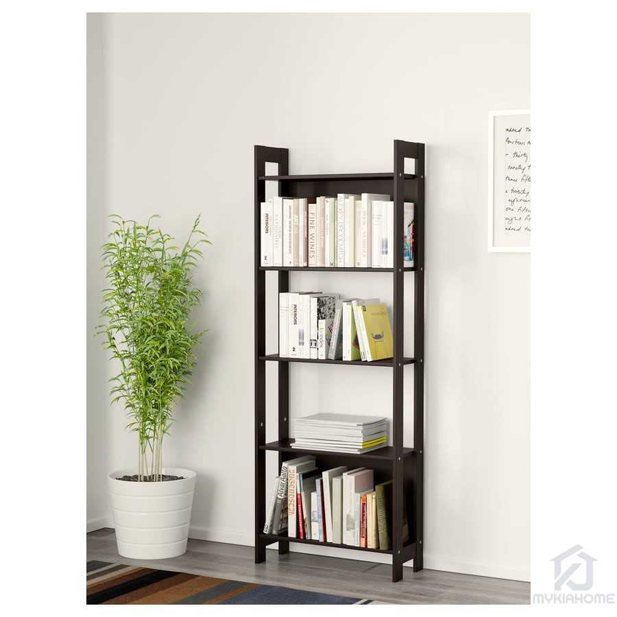 کتابخانه چوبی ایکیا مدل LAIVA رنگ مشکی مایکیاهوم شاخص