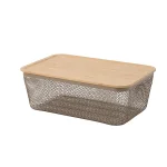 سبد فلزی مستطیلی ایکیا مدل IKEA 365+ درب دار رنگ بژ مایکیاهوم 13