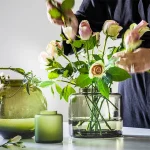 گلدان شیشه ای زیتونی ایکیا مدل KONSTFULL مایکیاهوم شاخص