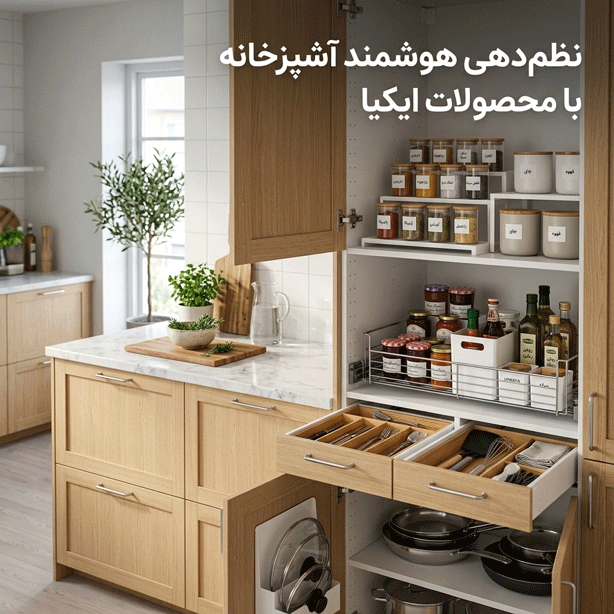 نظم‌دهی آشپزخانه با محصولات VARIERA و UTRUSTA ایکیا